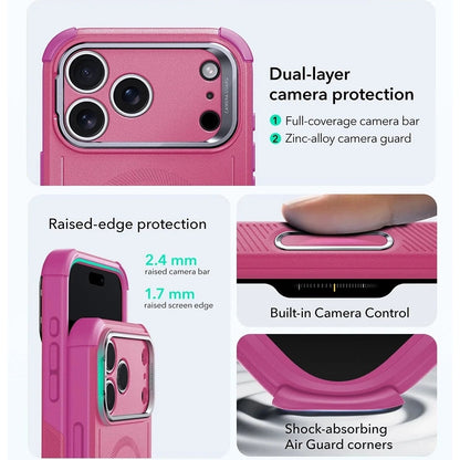 MagSafe Case for Apple iPhone 17 Pro, ESR, Cyber Armor Kickstand, Pink
