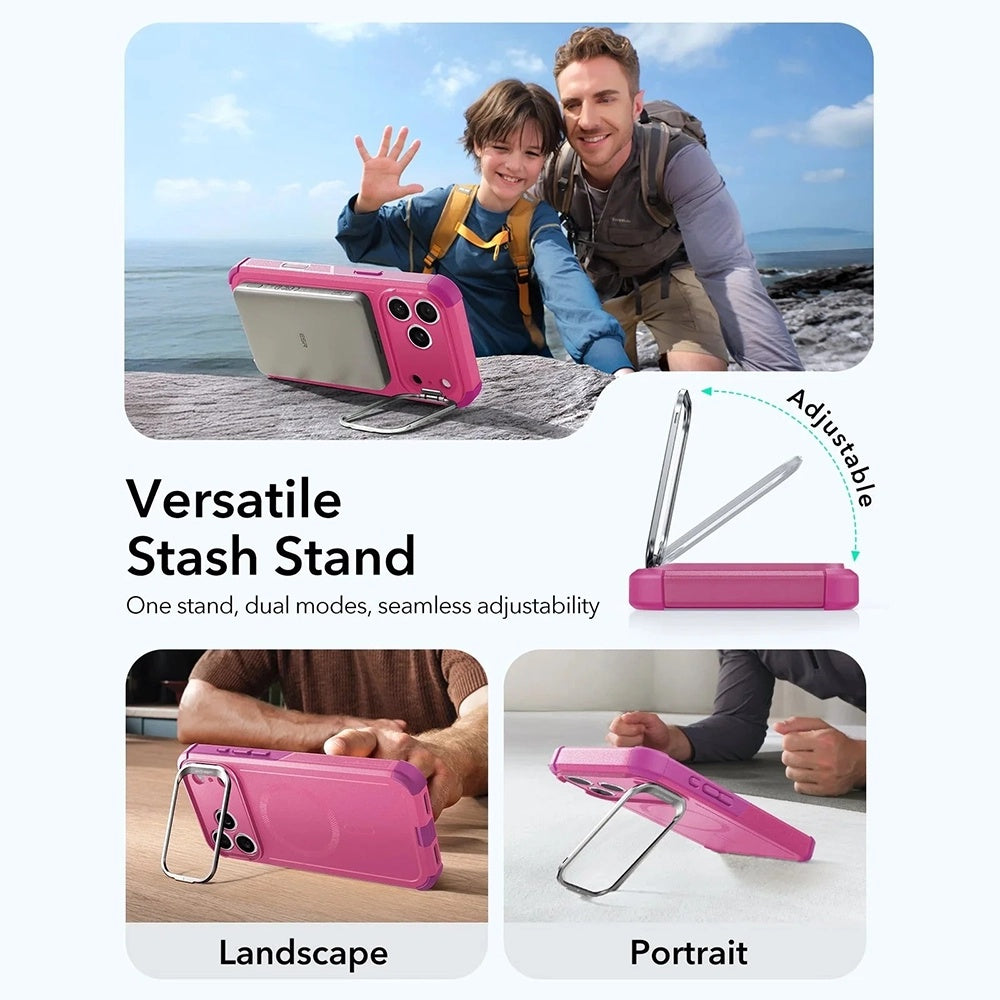 MagSafe Case for Apple iPhone 17 Pro, ESR, Cyber Armor Kickstand, Pink