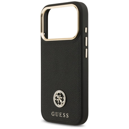 MagSafe Case for Apple iPhone 17 Pro, Guess, Grained Strass Logo, Black