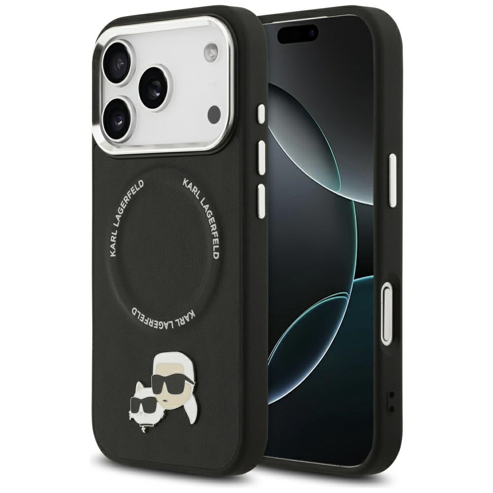 MagSafe Case for Apple iPhone 17 Pro, Karl Lagerfeld, Karl & Choupette Pins, Black