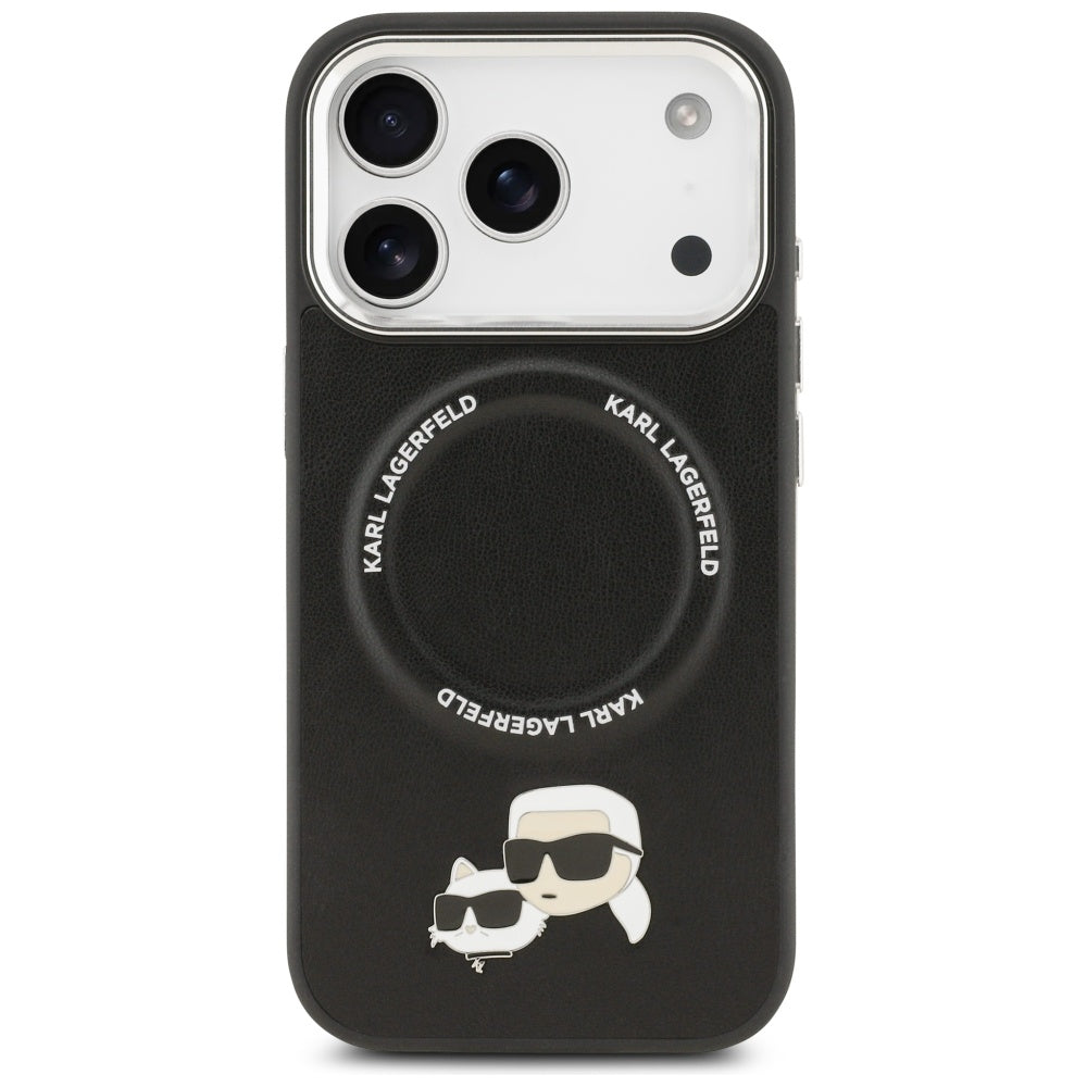 MagSafe Case for Apple iPhone 17 Pro, Karl Lagerfeld, Karl & Choupette Pins, Black