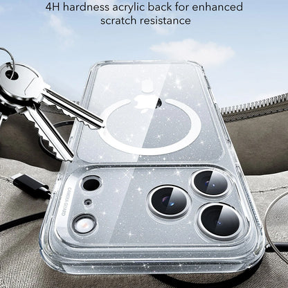MagSafe Case for Apple iPhone 17 Pro Max, ESR, Classic Hybrid Shimmer, Transparent