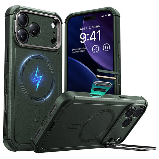 MagSafe Case for Apple iPhone 17 Pro Max, ESR, Cyber Armor Kickstand, Green