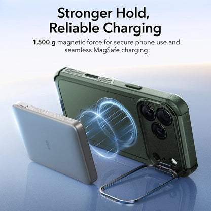 MagSafe Case for Apple iPhone 17 Pro Max, ESR, Cyber Armor Kickstand, Green