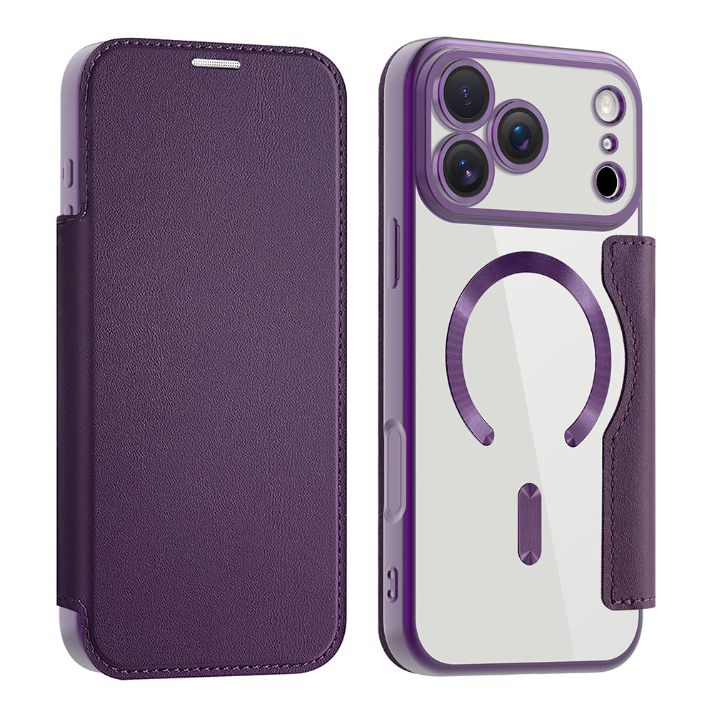 MagSafe Case for Apple iPhone 17 Pro Max, Techsuit, SmartMag Book, Purple