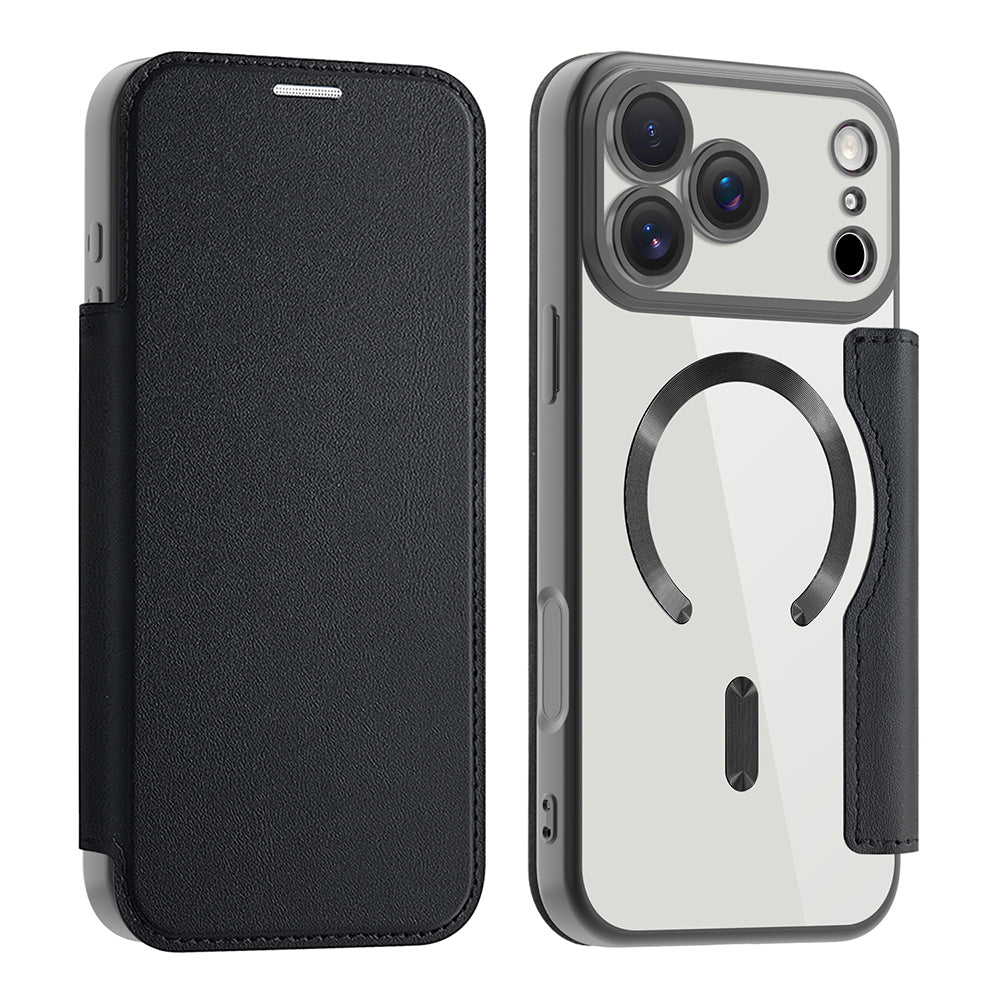 MagSafe Case for Apple iPhone 17 Pro Max, Techsuit, SmartMag Book, Black