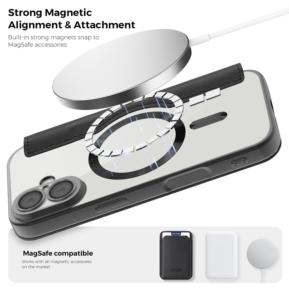 MagSafe Case for Apple iPhone 17 Pro Max, Techsuit, SmartMag Book, Black