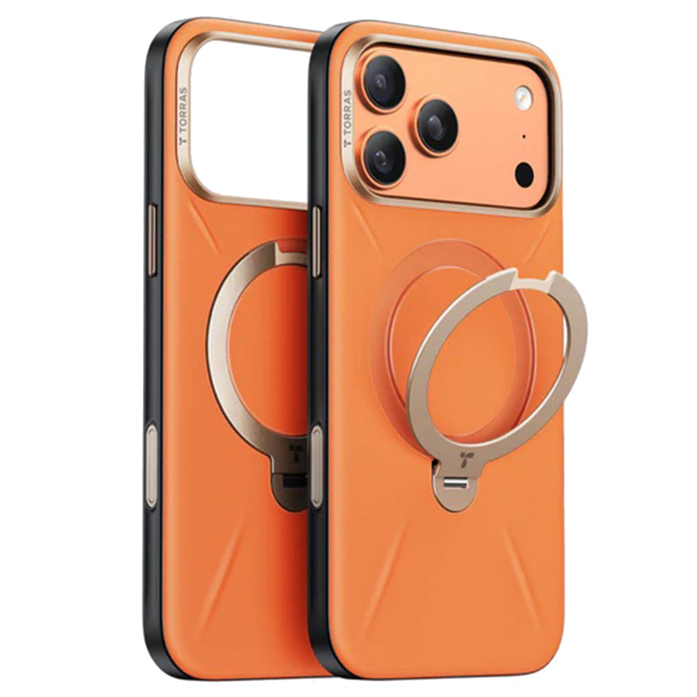MagSafe Case for Apple iPhone 17 Pro Max, Torras, QPRO Leather, Orange