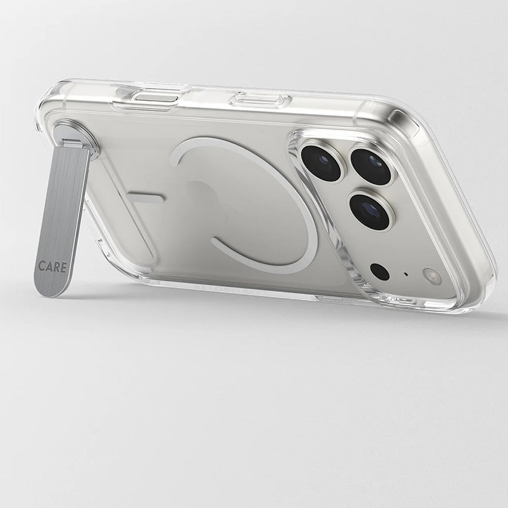MagSafe Case for Apple iPhone 17 Pro, PanzerGlass, Care Feature Kickstand, Transparent