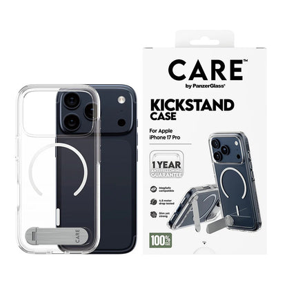 MagSafe Case for Apple iPhone 17 Pro, PanzerGlass, Care Feature Kickstand, Transparent