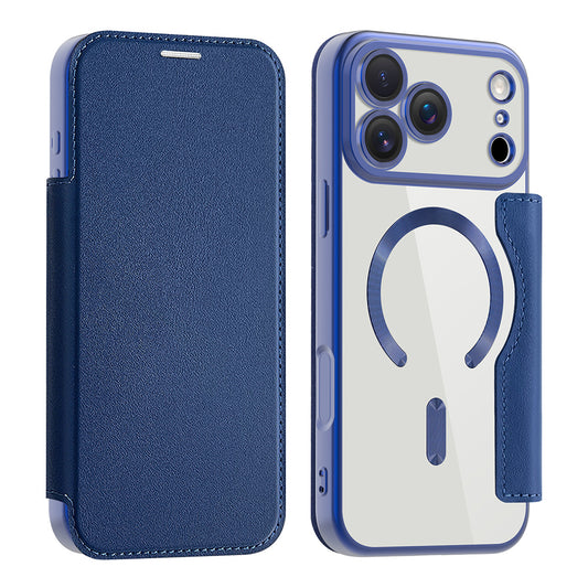 MagSafe Case for Apple iPhone 17 Pro, Techsuit, SmartMag Book, Blue