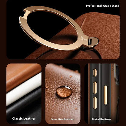 MagSafe Case for Apple iPhone 17 Pro, Torras, QPRO Leather, Brown