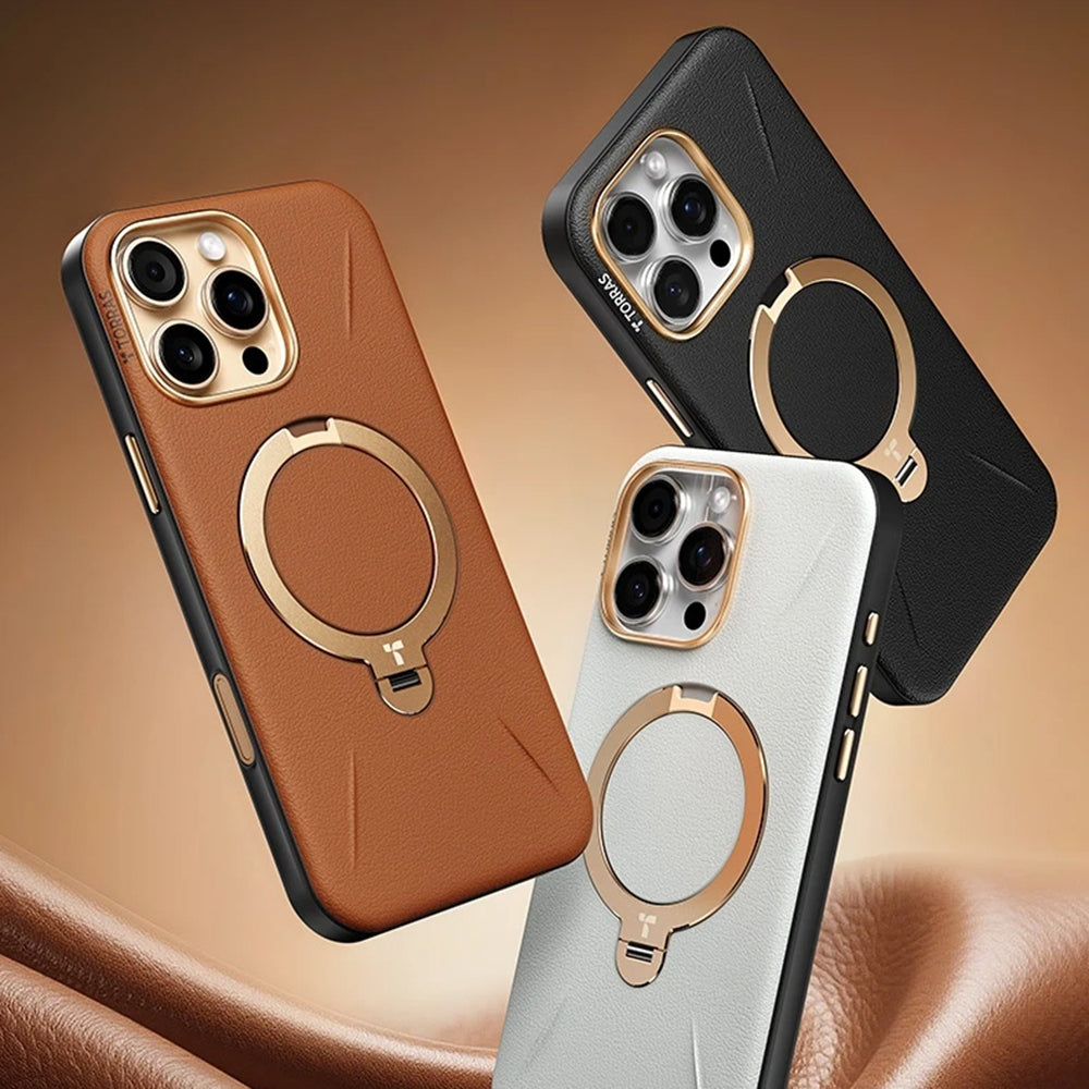 MagSafe Case for Apple iPhone 17 Pro, Torras, QPRO Leather, Brown