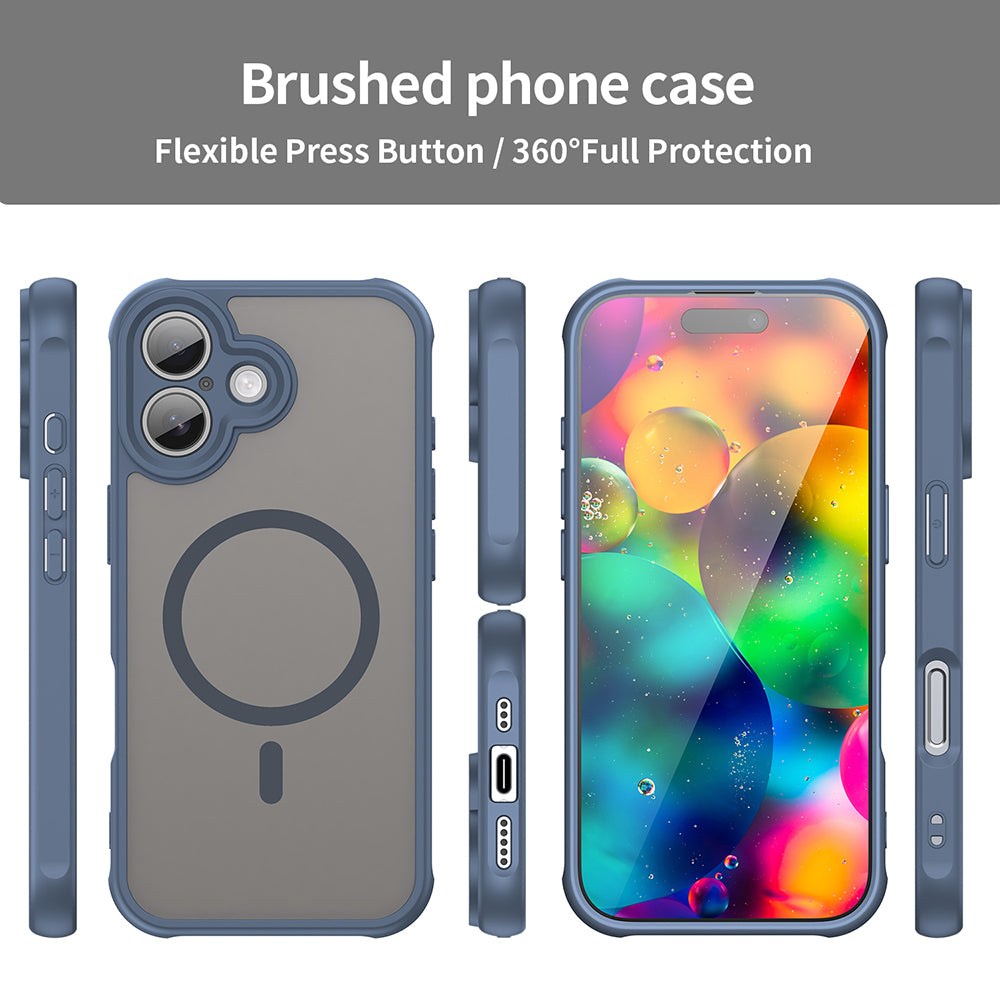 MagSafe Case for Apple iPhone 17, Techsuit, HaloFrost II, Navy Blue