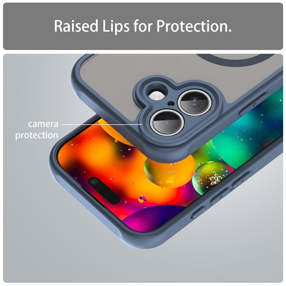 MagSafe Case for Apple iPhone 17, Techsuit, HaloFrost II, Navy Blue