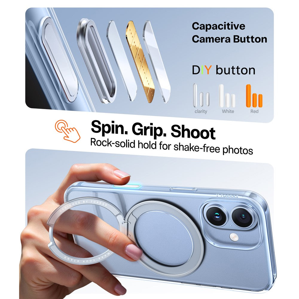 MagSafe Case for Apple iPhone 17, Torras, Ostand Pro, Transparent