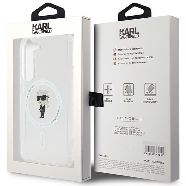 MagSafe Case for Samsung Galaxy S24 S921, Karl Lagerfeld, IML Ikonik Karl, Transparent