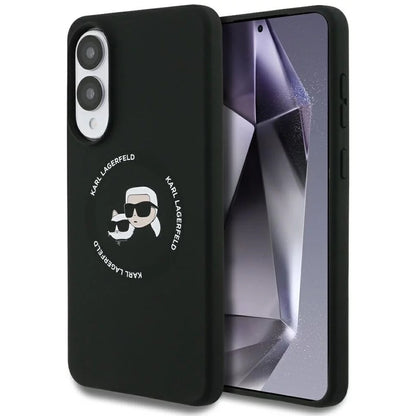 MagSafe Case for Samsung Galaxy S25 Edge S937, Karl Lagerfeld, Silicone Double Heads, Black