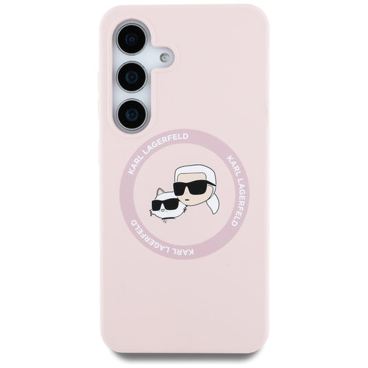 MagSafe Case for Samsung Galaxy S25+ S936, Karl Lagerfeld, Silicone Double Heads, Pink