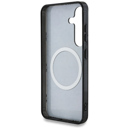 MagSafe Case for Samsung Galaxy S25 S931, Guess, IML Peony On 4G Background, Black