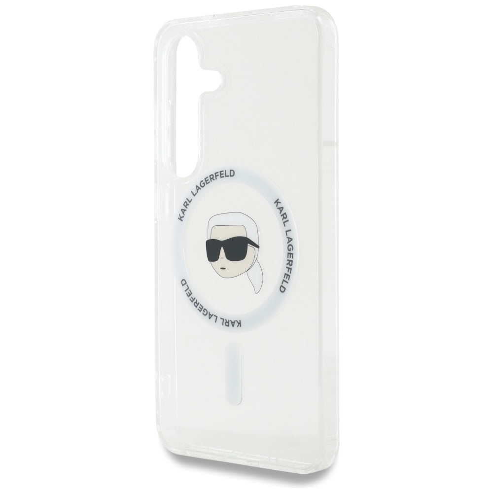 MagSafe Case for Samsung Galaxy S25 S931, Karl Lagerfeld, IML Karl's Head, White