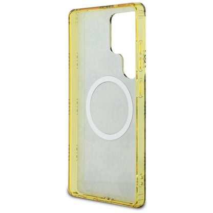 MagSafe Case for Samsung Galaxy S25 Ultra S938, Guess, IML Peony On 4G Background, Brown