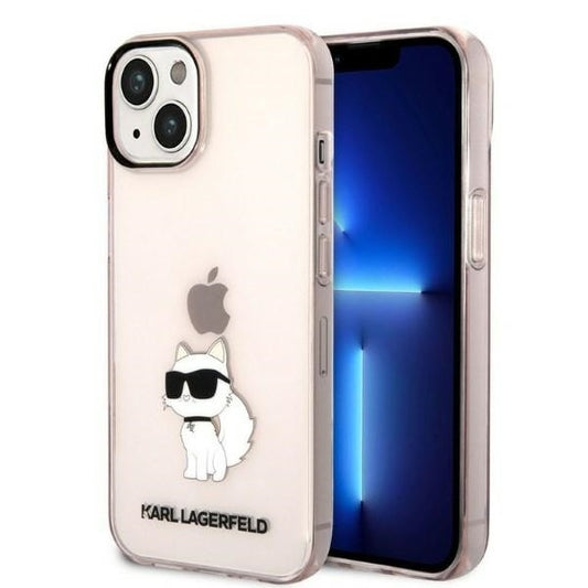 Case for Apple iPhone 14 Plus, Karl Lagerfeld, Ikonik Choupette, Pink