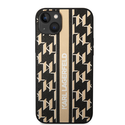 Case for Apple iPhone 14 Plus, Karl Lagerfeld, Monogram Stripe, Brown