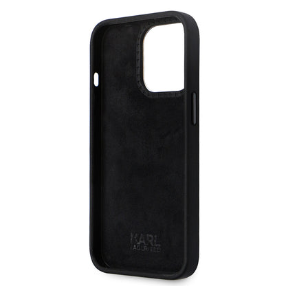 Case for Apple iPhone 14 Pro, Karl Lagerfeld, Silicone Choupette Metal, Black