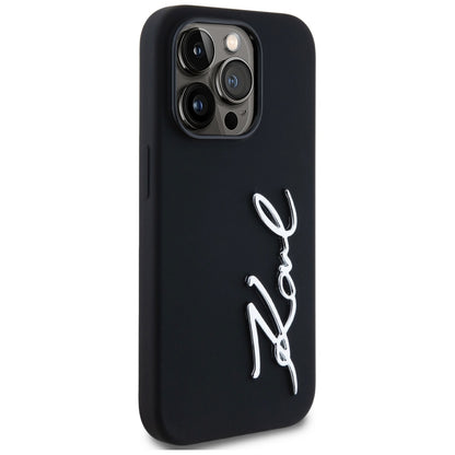 Case for Apple iPhone 14 Pro, Karl Lagerfeld, Silicone Karl Script, Black