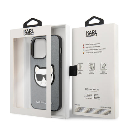 Case for Apple iPhone 14 Pro Max, Karl Lagerfeld, Saffiano Choupette's Head, Silver