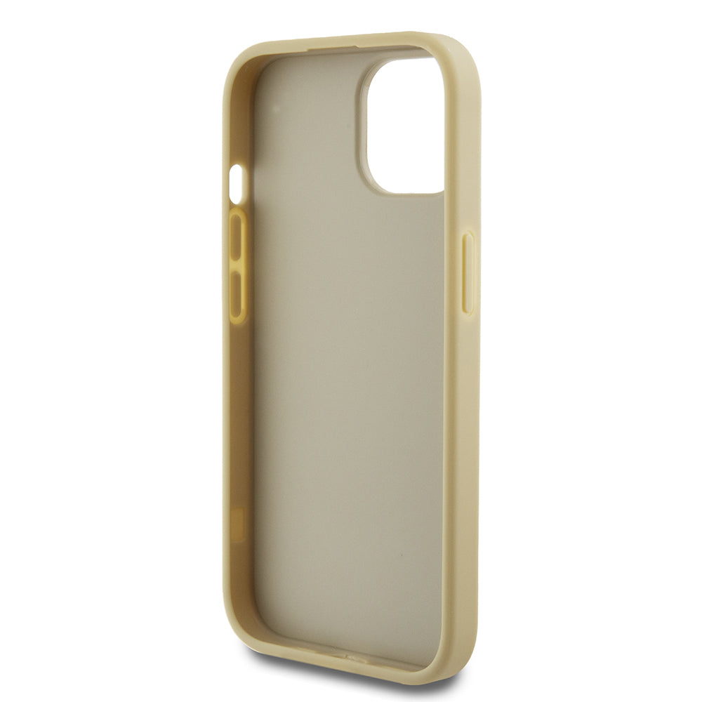 Case for Apple iPhone 15, Guess, Glitter Big 4G Script, Gold