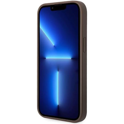 Case for Apple iPhone 15 Plus, Guess, 4G Metal Gold Logo, Brown