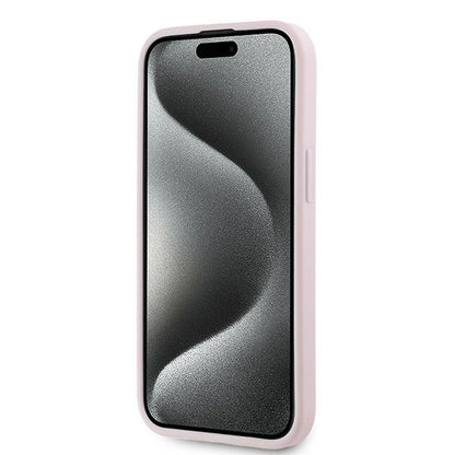 Case for Apple iPhone 15 Plus, Karl Lagerfeld, Diagonal Quilted Script, Pink