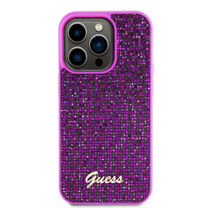 Case for Apple iPhone 15 Pro, Guess, Disco Metal Script, Fuchsia