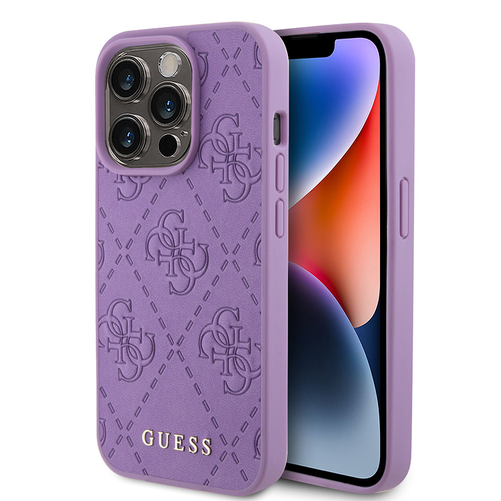 Case for Apple iPhone 15 Pro Max, Guess, 4G Stamped, Light Purple