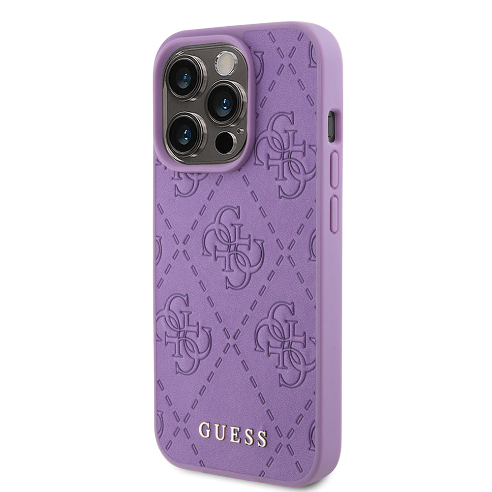 Case for Apple iPhone 15 Pro Max, Guess, 4G Stamped, Light Purple