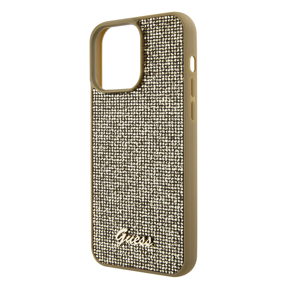 Case for Apple iPhone 15 Pro Max, Guess, Disco Metal Script, Gold