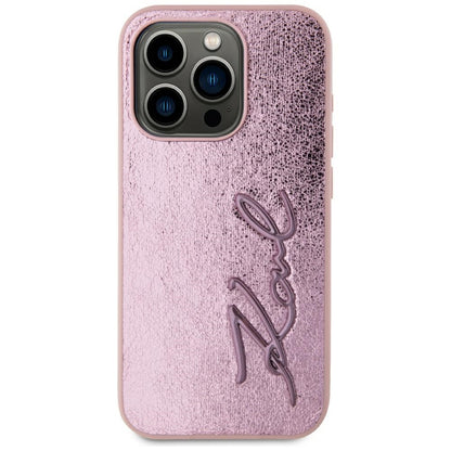 Case for Apple iPhone 15 Pro Max, Karl Lagerfeld, Metal Signature, Pink