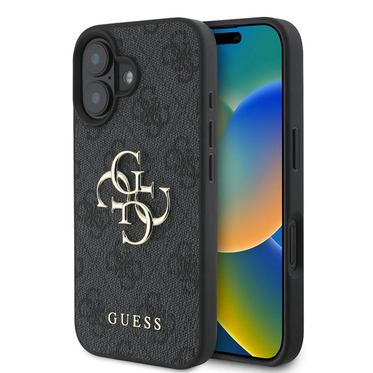 Case for Apple iPhone 16, Guess, 4G Big Logo, Black