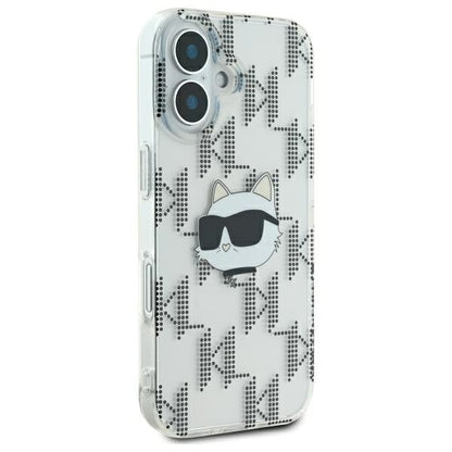 Case for Apple iPhone 16, Karl Lagerfeld, IML Luxury Electroplated Choupette's Head, Transparent