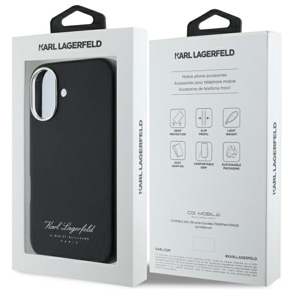 Case for Apple iPhone 16, Karl Lagerfeld, RSG, Black