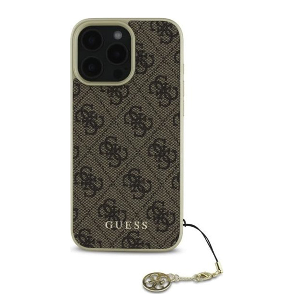 Case for Apple iPhone 16 Pro, Guess, 4G Charm, Brown