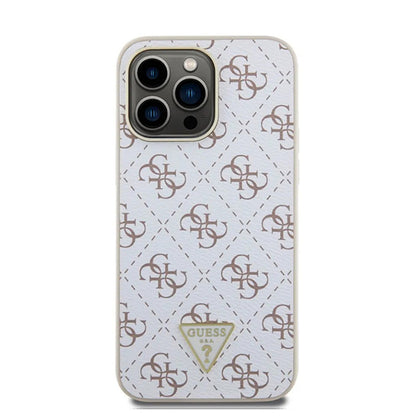 Case for Apple iPhone 16 Pro, Guess, 4G Triangle Logo, White