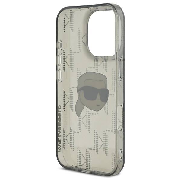Case for Apple iPhone 16 Pro, Karl Lagerfeld, IML Luxury Electroplated Karl's Head, Black