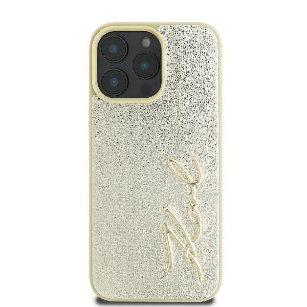 Case for Apple iPhone 16 Pro, Karl Lagerfeld, Metal Signature, Gold