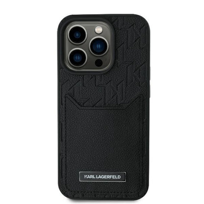 Case for Apple iPhone 16 Pro Max, Karl Lagerfeld, Cardslots Monogram, Black