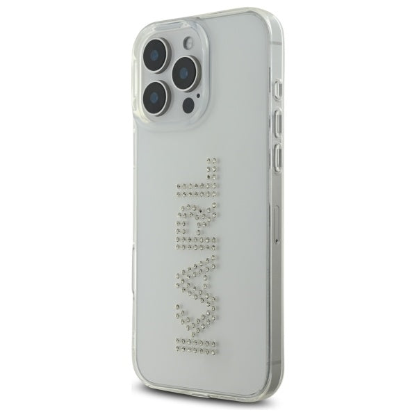 Case for Apple iPhone 16 Pro Max, Karl Lagerfeld, IML Rhinestones Transparent Logo, Transparent