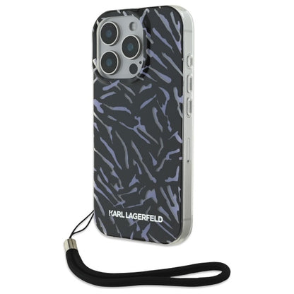 Case for Apple iPhone 16 Pro Max, Karl Lagerfeld, Zebra with Cord Strap, Purple