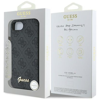 Case for Apple iPhone 16e, Guess, 4G Script Logo, Black